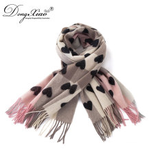 Women Fashion 100% Cashmere Plaid Blanket Scarf